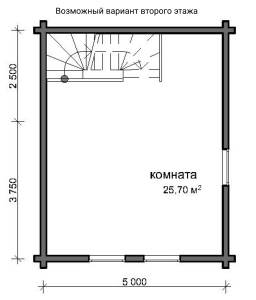 Готовый дом из профилированного или клеенного бруса / План мансардного этажа