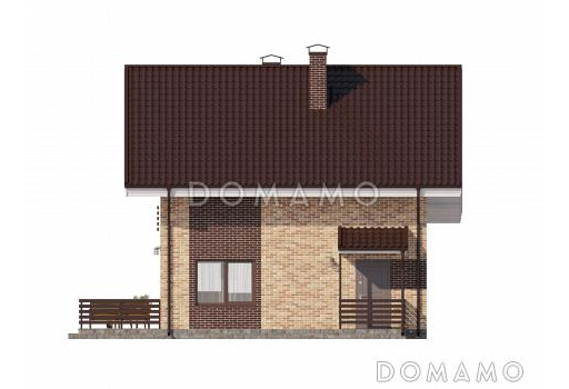 Проект компактного дома с террасой / Фасад 4