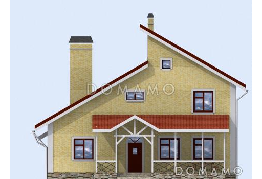 Проект двухэтажного дома с верандой / Фасад 1