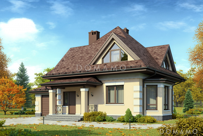 Проект дома из газобетона с гаражом