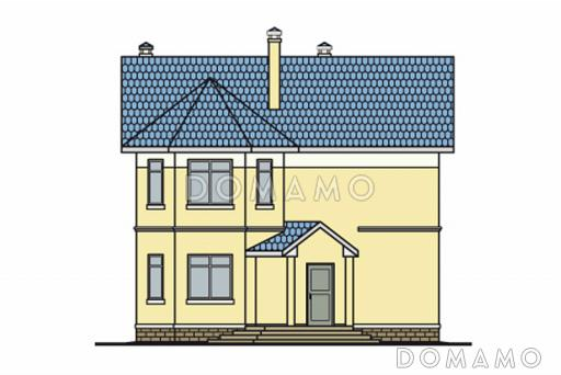 Проект кирпичного дома с выразительной архитектурой / Фасад 1