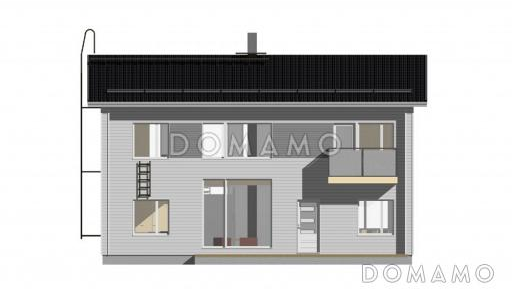 Проект каркасного дома с сауной до 200 м.кв / Фасад 1
