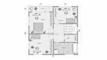 Ницца 9х9 / План 2 этажа