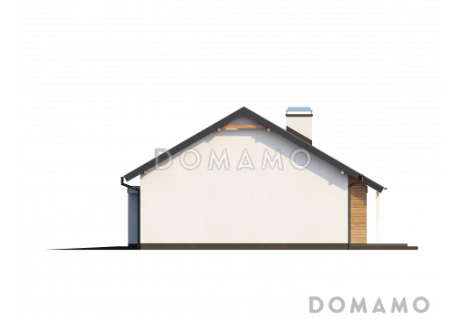 Проект одноэтажного дома из газобетона с гаражом на два автомобиля и отделённой спальной зоной / Фасад 4