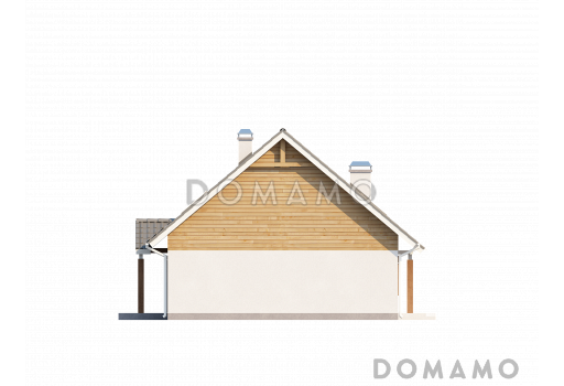 Проект классического мансардного дома из газобетона с дополнительной спальней на первом этаже и эркером в столовой зоне / Фасад 3