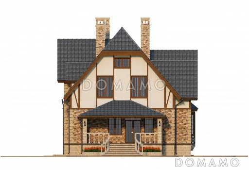 Проект особняка в стиле Тюдор / Фасад 2