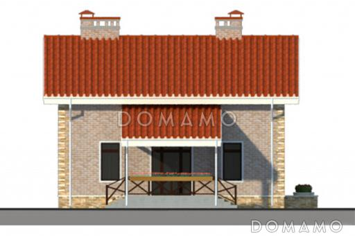 Проект дома из СИП панелей с мансардой, гаражом и тремя спальнями / Фасад 4