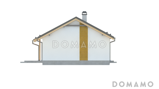 Проект компактного одноэтажного дома небольшой площади из кирпича с двумя спальнями / Фасад 3