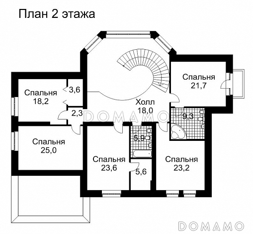Проект дома из кирпича с кинозалом / План мансардного этажа