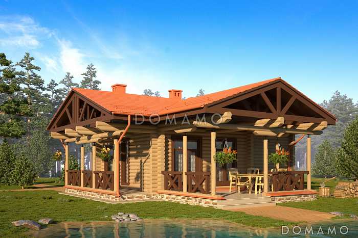 Проект бани c с террасой