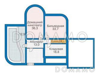 Проект жилого дома с гаражом / План цокольного этажа