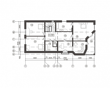 Проект дома с традиционным композиционным решением / План мансардного этажа