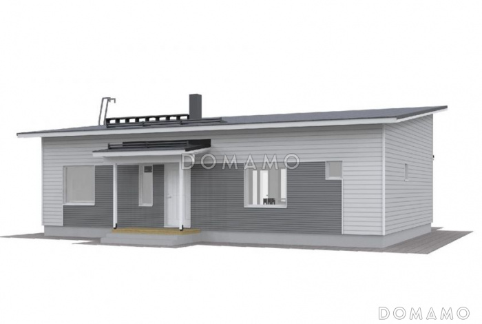 Проект одноэтажного каркасного дома с односкатной крышей
