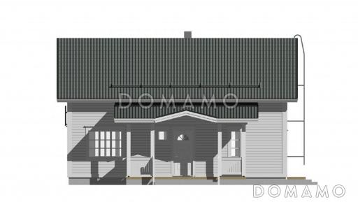 Проект компактного каркасного дома c одной спальней на первом этаже / Фасад 3