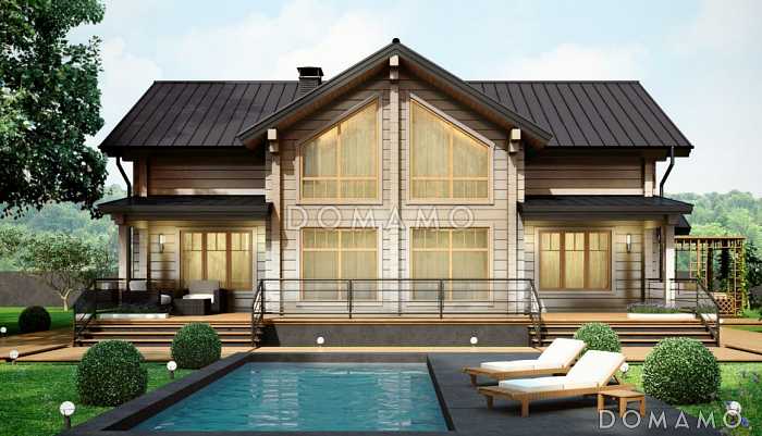 Проект дома из клееного бруса для большой семьи