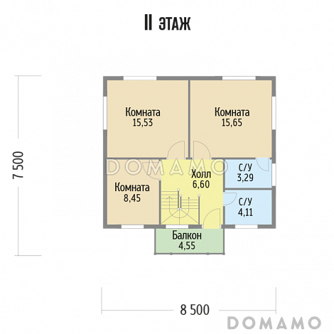 Проект компактного, функционального дома, с деревянной вагонкой / План 2 этажа