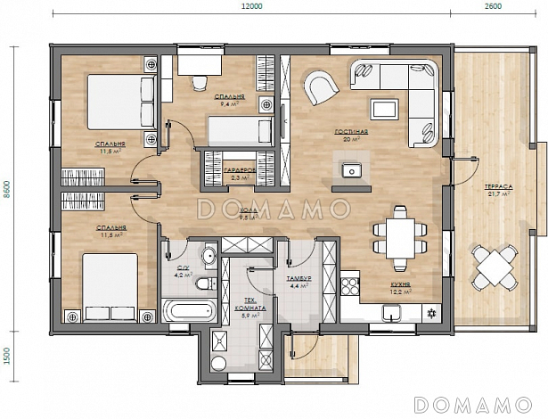 Оматало Классик / План 1 этажа