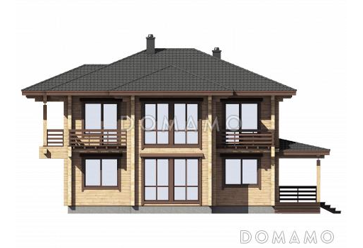 Проект просторного двухэтажного дома с балконами и вторым светом / Фасад 2