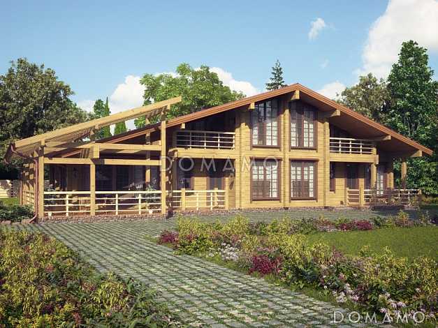 Проект дома с двумя небольшими балконами на втором этаже