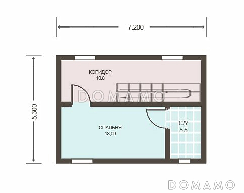 Проект дома из клееного бруса с мансардным окном / План мансардного этажа
