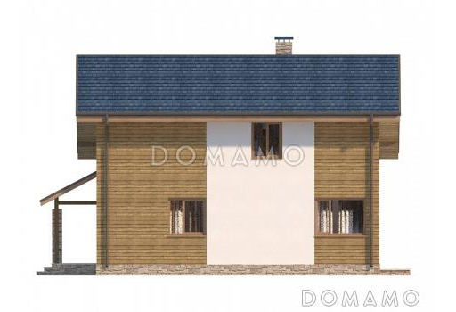 Проект  дома из пеноблоков с мансардой / Фасад 4