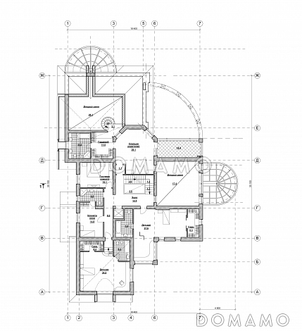 Проект просторного коттеджа в стиле модерн с бассейном и гаражом / План 2 этажа