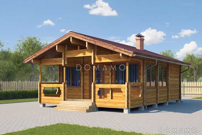 Проект одноэтажного дома с двумя спальнями и санузлом