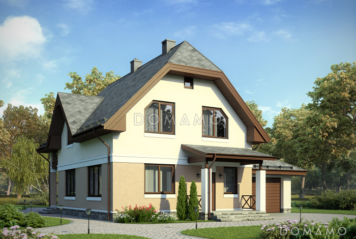 Проект небольшого дома с гаражом