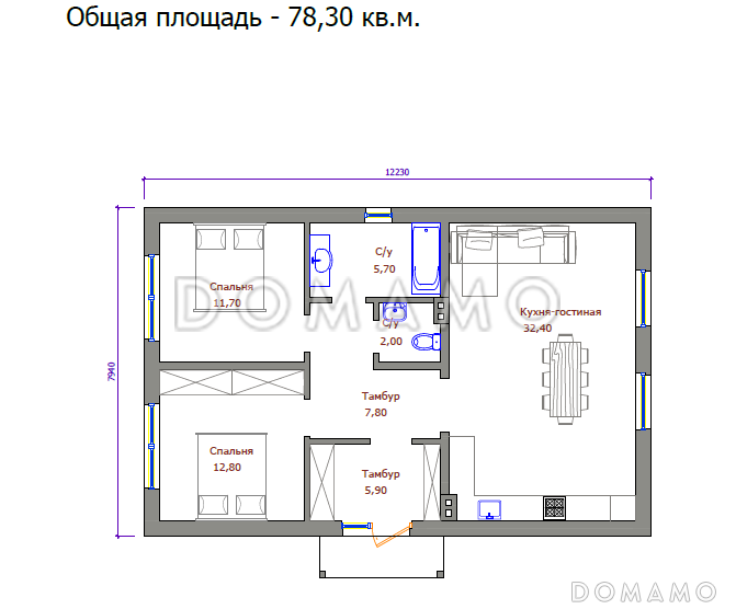 Проект 410 / План 1 этажа
