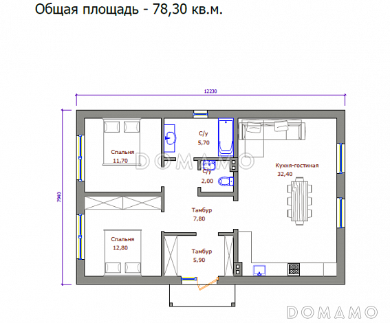 Проект 410 / План 1 этажа