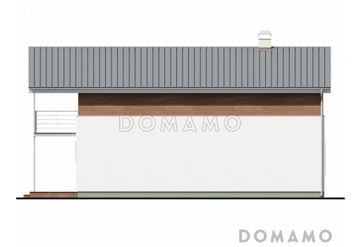 Проект компактного двухэтажного дома из газобетона для строительства на очень узком участке / Фасад 3