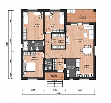 ФРАНТО 130 / План 1 этажа
