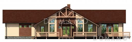 Проект большого усадебного дома с парадной гостиной, тремя спальнями и приватной зоной хозяев / Фасад 3