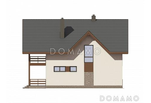 Проект дома из газобетона с большой террасой на втором этаже / Фасад 3