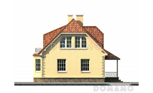 Проект каркасного коттеджа с лоджией в европейском стиле / Фасад 4