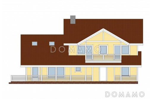 Проект дома из пенобетона с просторной кухней и вторым светом / Фасад 1