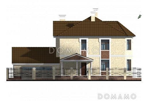 Проект дома в классическом стиле с гаражом / Фасад 3