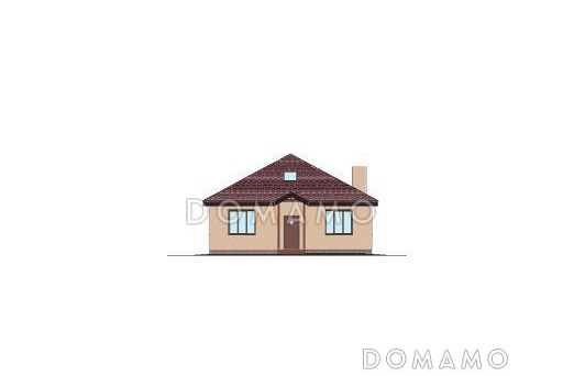 Проект одноэтажного дома с изолированной кухней, кладовой, санузлом с окном / Фасад 1