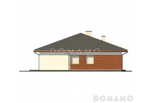 Проект одноэтажного дома из кирпича с тремя спальнями и кабинетом / Фасад 2