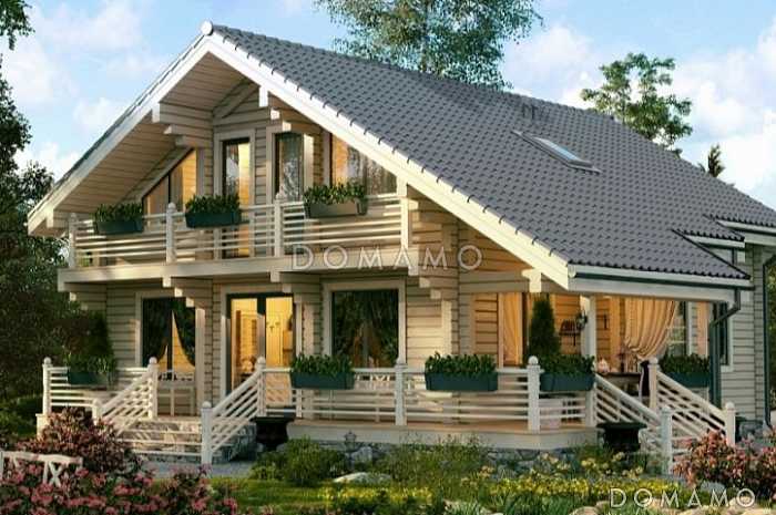 Проект эффектного дома из клееного бруса до 250 кв.м