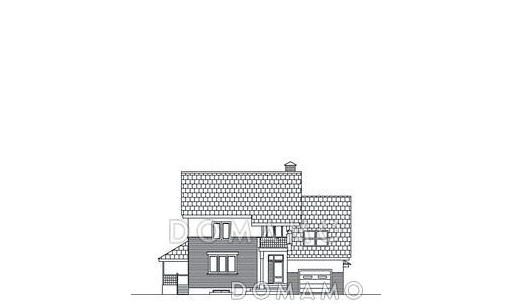 Проект дома из пенобетона с гаражом и просторной гостиной / Фасад 1