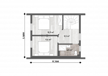 Лестер / План 2 этажа