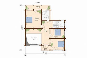 Проект дома с террасой / План мансардного этажа