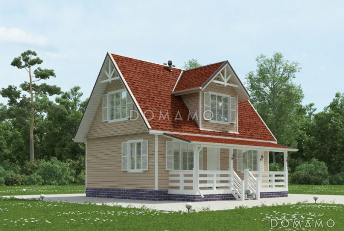 Проект двухэтажного каркасного дома 6х9