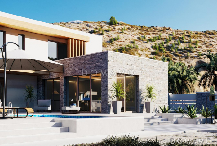 Проект двухэтажного дома с гаражом, большой прихожей, светлой гостиной, кабинетом