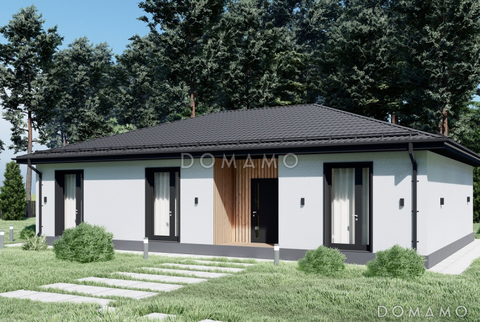 Проект одноэтажного дома с террасой S-119