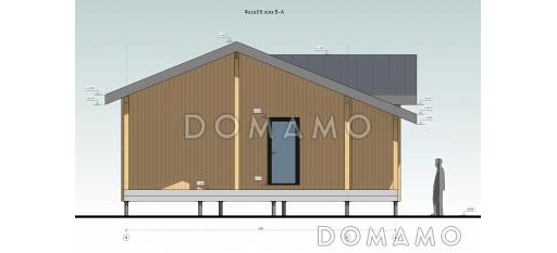 Проект каркасного дома с открытой планировкой и большой террасой / Фасад 4