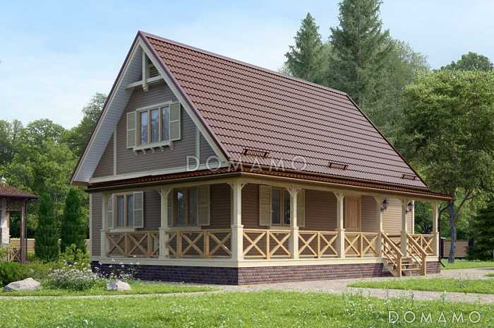 Проект дома из клееного бруса для небольшого земельного участка