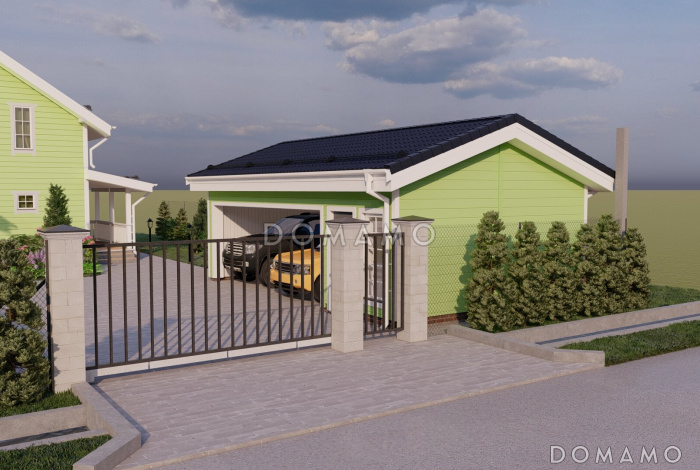 Проект гаража-навеса на два машиноместа