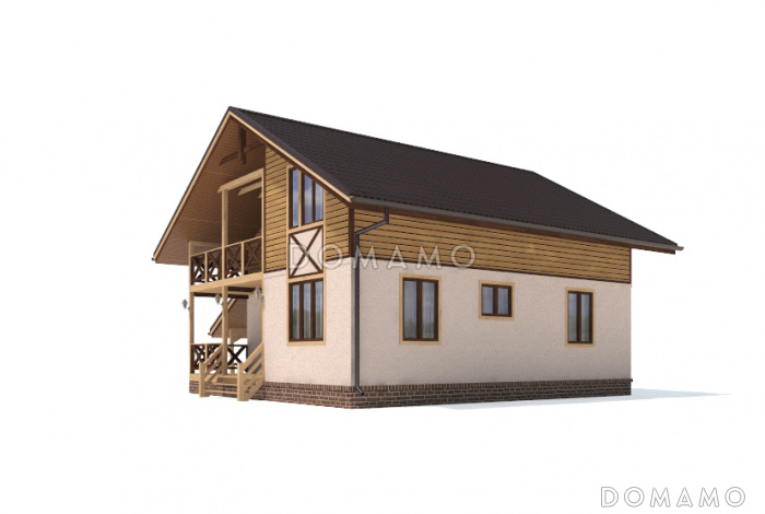 Проект двухэтажного дома из клееного бруса с удобной планировкой